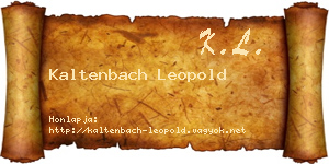 Kaltenbach Leopold névjegykártya